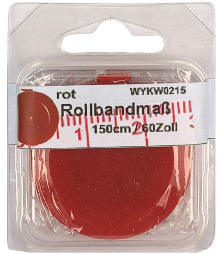 1 Rollbandmaß Schneidermaßband 150 cm / 60 Zoll (rot)