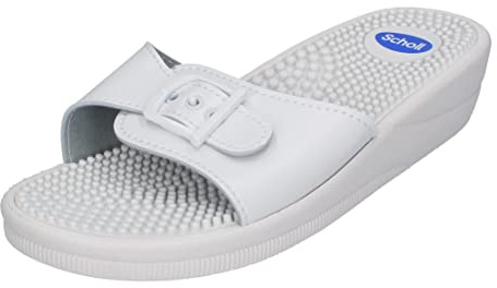 Scholl New Massage , Sandal Mujer, Blanco, 38 EU