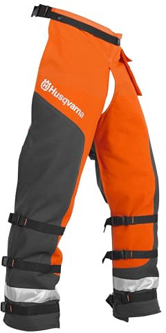Husqvarna Technical Apron Wrap Chainsaw Chaps 40- to 42-Inch, Chainsaw Safety Equipment with 5 Layers, Adjustable Belt and Gear Pocket, Orange