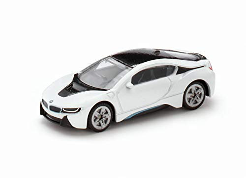 siku 1458, BMW i8, Metall/Kunststoff, Schwarz/Weiß, Spielzeugauto für Kinder