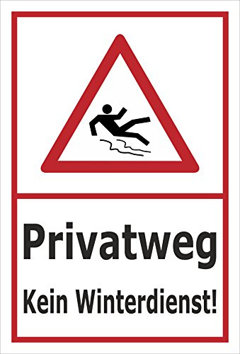 Melis-Folienwerkstatt Schild Privatweg Kein Winterdienst - 30x20cm - 3mm Aluverbund – 20 VAR S00018-040-B