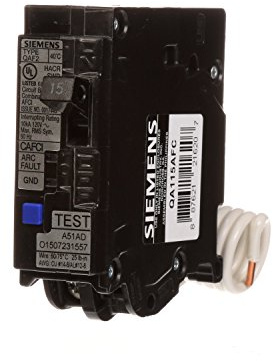 SIEMENS QA115AFC 15-Amp Single Pole 120-volt Plug-On Combination AFCI Breaker, Black