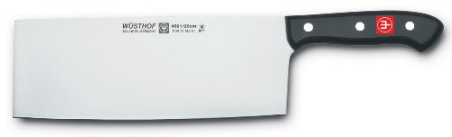 Wüsthof Chinesisches Kochmesser mit 20 cm Klinge, Gourmet (4691/20), rostfrei, hochwertiges Küchenmesser, Edelstahl, schwarz