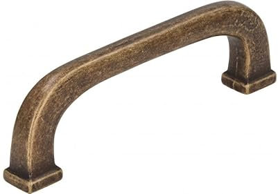 SIRO Möbelgriff Hiddenhausen, Landhaus, Klassisch, Vintage, Druckguss altmessingfarbig brüniert getrommelt, 107 mm x 34 mm x 13 mm, LA 96 mm, 1577-110ZN10
