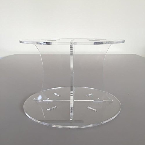 Alzata classica rotonda per torta, con ripiano singolo, trasparente, base 25 cm, top 23 cm