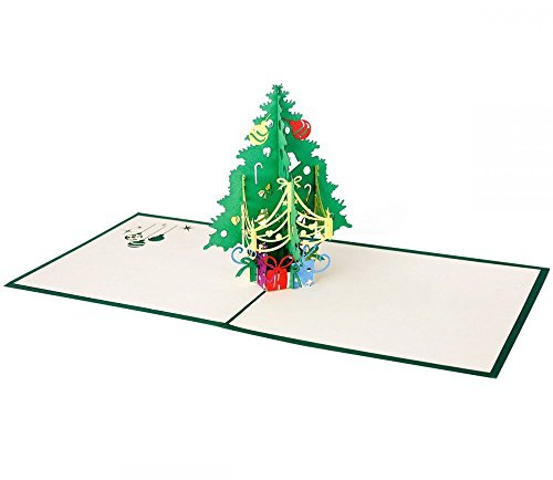 3D KARTE Geschenke unterm Baum I Pop-Up Karte als Gutschein, Weihnachtskarte I Klappkarte als Weihnachtsgruß