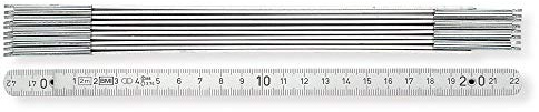BMI 96162221 Aluminiumgliedermaßstab silberfarben, 2 m, Gliederstärke 1.4 mm
