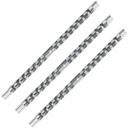 Alkan 3x Nusshalter 420 mm 45 Clips für 1/4 3/8 1/2 Nüsse