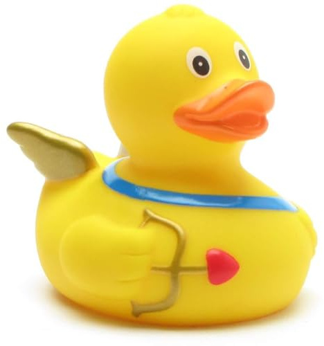 Badeente Amor I Quietscheente I Duckshop I L: 8 cm I inkl. Badeenten-Schlüsselanhänger im Set