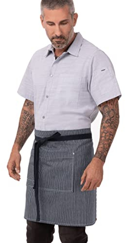 Chef Works Unisex Portland Half Bistro Apron, Indigo Blue, One Size