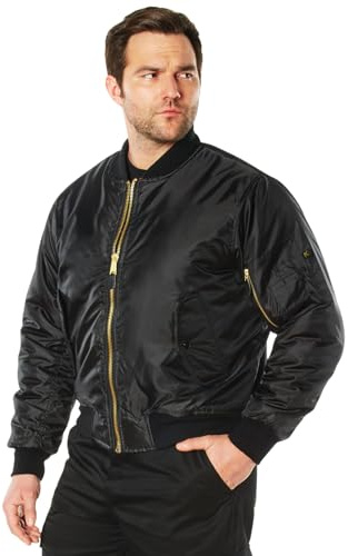 Rothco Conceal-Ops MA-1 Flight Jacket – Bomber Style Cold Weather Discrete Carry Coat, Black, L
