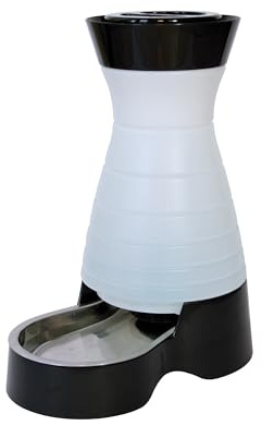 PetSafe Healthy Pet Water Station- Large, 320 oz Capacity- Gravity Cat & Dog Waterer- Removable Stainless Steel Bowl Resists Corrosion & Stands Up to Frequent Use- Easy to Fill- Filter Compatible