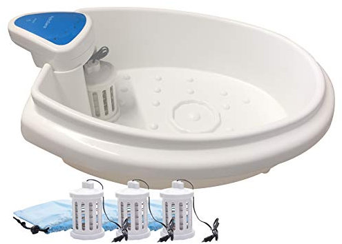 HydroSana Fuß-Elektrolyse-Bad Komplett-Set Weiß I Ionen-Fußbad I Fuß-Wasser-Wanne I Fuß-Bad-Schüssel I Fuß-Pflege-Becken Set I electrolysis Footspa Bath White I Foot Bath Ionic Cleanser