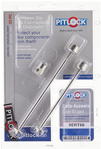 Pitlock Set 03 Front and Rear Wheel Locking Skewers: High-Security Anti-Theft Bicycle Lock System, Precision Stainless Steel Construction, Tamper-Proof Design for Ultimate Bike Protection