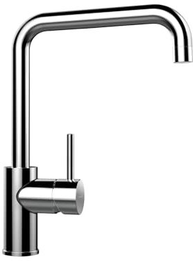 SCHOCK Küchenarmatur Fonos in Chrom – Hochdruck Armatur mit Festauslauf, extrastarkem Wasserdurchlauf und eingebautem Temperaturbegrenzer