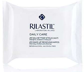 Rilastil Daily Care Salviette Struccanti Detergenti e Rinfrescanti, Salviettine Struccanti in Morbidissimo Tessuto, 100% Fibre di Origine Naturale, per Tutti i Tipi di Pelle, Confezione da 25
