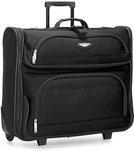 Travel Select Amsterdam Business Rolling Garment Bag, Softside Expandable Rolling 2-Wheeled Suit Carrier, Black, One Size