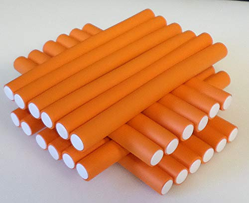 Papilotten - Flex-Wickler Set + Kosmetiktasche - Menge u. Größe nach Wahl (orange 15-16 mm - 24 Stck. + Tasche) (von deutschem Friseurbedarf-Fachhändler!)