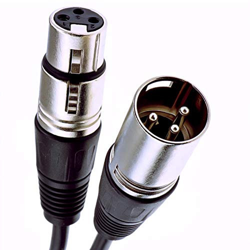 kenable XLR 3 pin Microphone Lead Male to Female Audio Cable Black 0.5m 50cm [0.5 metres]