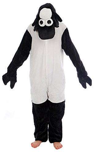 Everglamour 5055601171029 Sheep Onesie/Body Suit, Unisex-Adult, Black, X-Large
