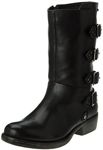 Pepe Jeans Botas de Motociclista Dietrich Buckles para Mujer, Black, 6 UK