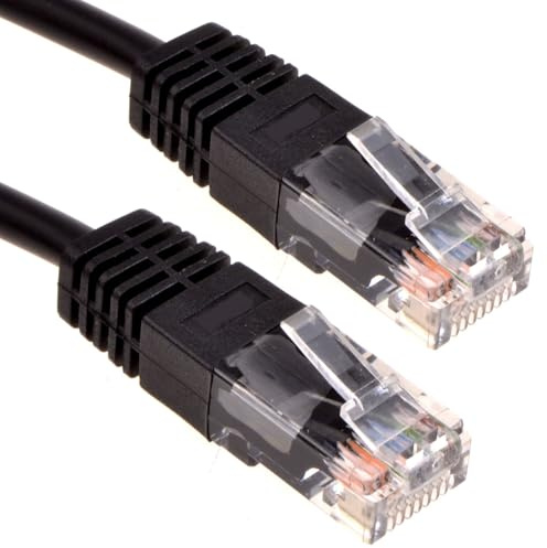 kenable Black Network Ethernet Cable Cat 5e UTP Patch Lead RJ45 Pure Copper Stranded 26AWG for Router PC Laptop Console 7m