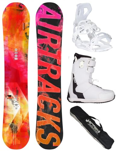 AIRTRACKS Snowboard Set Paquete Completo Tabla Morioirs Zero Rocker Mujer 147 + Fijaciones Master W + Botas Master QL W 39 + SB Bag