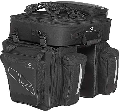 M-Wave ACCOMPANY Gepäckträgertasche Amsterdam Triple, schwarz/grau, XL, 122310