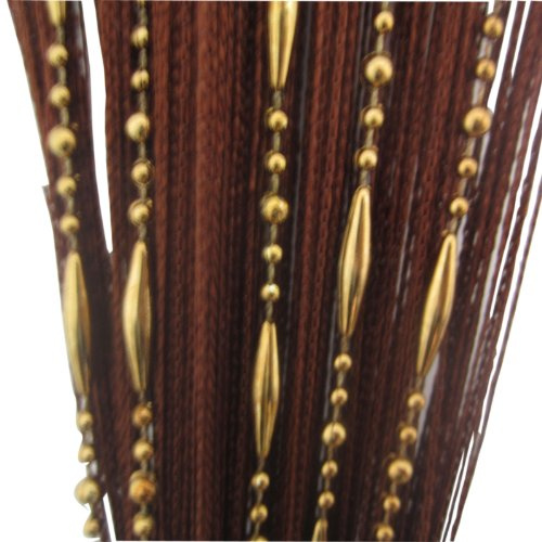 Tangpan 100cmx200cm Decorative String Dew Drop Beadeds Door Curtain Room Divider Window Fly Screen Color Brown