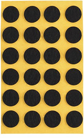 Peha® Patins en feutre/anti-rayures pour vases et les objets de décoration autocollant, Soft – 1,0 mm d'épaisseur Noir | Ø 11–20 mm