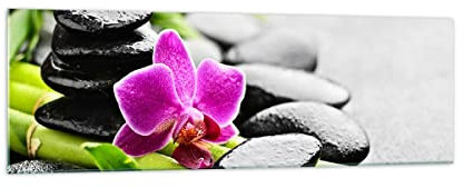 Panorama Bilder auf Glas 160x50cm Glasbild Pflanze Steine Bambus Spa Groß XXL Wanddeko Bild im Glas Schlafzimmer Küche Wandbilder Dekoration Wohnzimmer Modern Wand Kunstdruck Art GAB160x50-2681