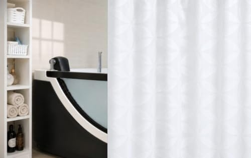 Spirella Anti-Schimmel Duschvorhang Rania Anti-Bakteriell, waschbar, wasserdicht Polyester 180x200cm Weiß