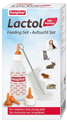 beaphar - Lactol Aufzucht Set - 1 Flasche + 1 Reinigungsbürste + 4 Sauger - Für Hunde, Katzen Und Kleintiere - Hilfestellung Bei Der Nahrungsaufnahme - Spülmaschinenfest