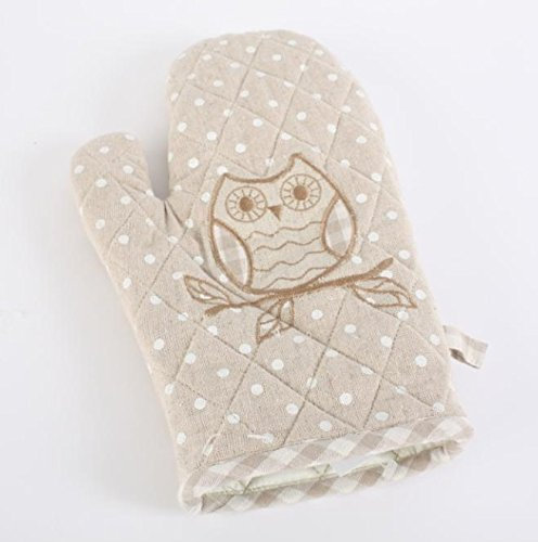 AVENUELAFAYETTE Gant de Cuisine Hibou en Coton - Beige
