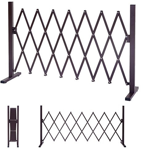 Absperrgitter HWC-B34, Scherengitter Rankhilfe Tierschutzgitter ausziehbar, Alu braun - Höhe 103cm, Breite 31-261cm | Scherengitter, Rankhilfe, Tierschutzgitter, ausziehbar