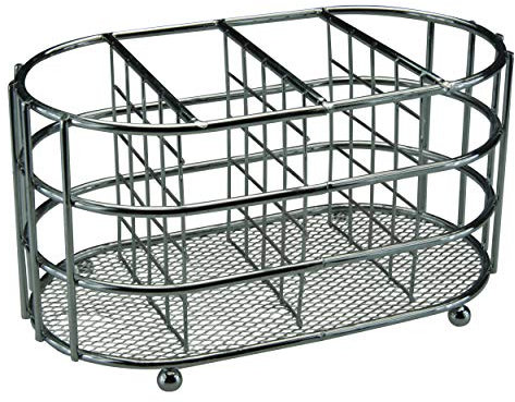 apollo THE HOUSEWARES BRAND Apollo Chr Cutlery Caddy Oval, Multi-Colour, 20x10.5x10.7, Metal, 5661