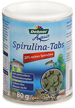 Dehner Aqua fiskfoder, Spirulina-flikar, 90 tabletter (80 g)