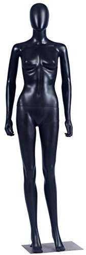 EurotonDisplay FC-7Black schwarz matt abstrakte Schaufensterpuppe mit Metallplatte Egghead ohne Gesicht