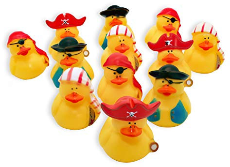 Schramm® 12 Stück Gummiente Pirat ca. 5,5cm Quietscheente Badeente Piraten Ente Bade Quietsche