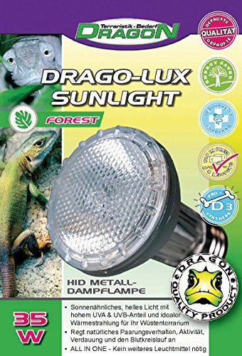 Dragon DRAGO-LUX Sunlight FOREST 35w - Metalldampflampe für E27 Fassung mit UVA und UVB Strahlung