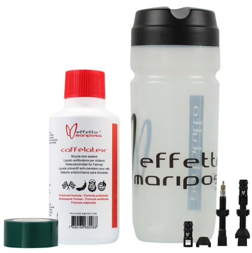 Caffélatex S Tubeless-Kit (250 ml vorbeugend + S-Felgenband + Ventile, für 2 Räder)