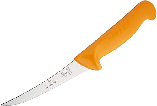 Victorinox Swibo Couteau de Cuisine/Couteau à Désosser, Tranchant Normal, Longueur de Lame de 13 Cm, Nylon, Noir