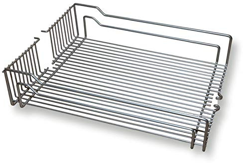 SOTECH Einhängeboden Einhängekorb 400 x 467 x 110 mm matt verchromt | für Hoch-Schrank Dispensa Drahtkorb für 45er Apothekerschrank Stahl Silbergrau