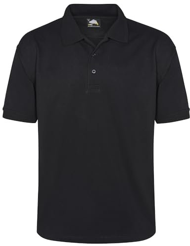ORN Black Polo Shirt for Men Adult, Heavyweight Polo T-Shirt for Work & Casual Wear, Hard-Wearing Premium Quality Mens Workwear Poloshirt, 1150-3XL