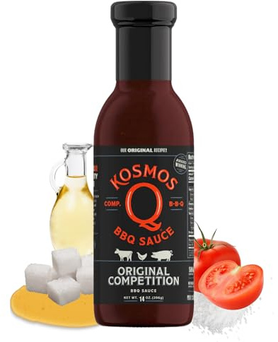 Kosmos Q Original Competition BBQ Sauce, Sweet and Smoky Barbecue Sauce for Ribs, Pulled Pork, Brisket, Chicken & More, Award-Winning Competition Recipe with Brown Sugar, Ketchup & Worcestershire, 15.5 Oz Bottle