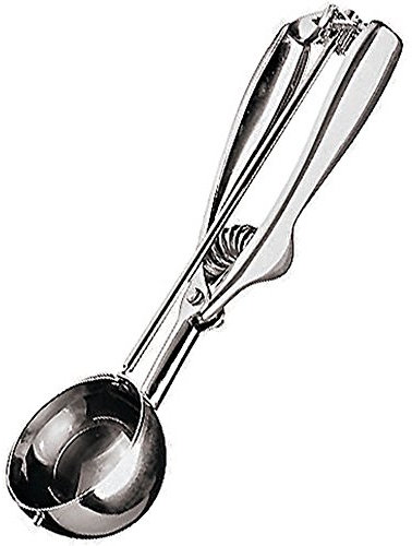 Paderno 41473-31 Eis Portionierer, für Früchten, Kandis, Korn, Glasur, Komfortabler Griff, aus Edelstahl, Spülmaschinenfest, 3 cm, Silber / Schwarz
