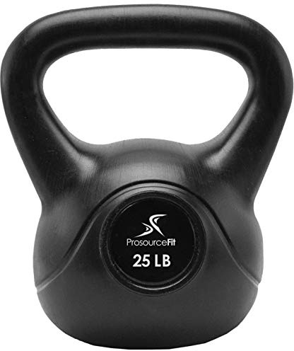 ProsourceFit Vinyl Plastic Kettlebell from 10, 15, 20, 25, 30 and 35 lbs, Schwarz