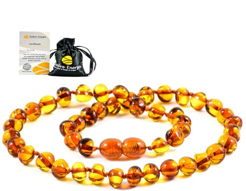 Collana in Ambra Naturale - Certificata Vera Ambra del Baltico/Lunghezza 33 cm.