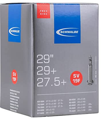 Schwalbe SV 19F Freeride Fahrradschlauch, Schwarz, 54/75-622/40 mm