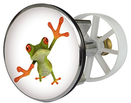 Waschbeckenstöpsel Design Frosch | Abfluss-Stopfen aus Metall | Excenterstopfen | 38 – 40 mm